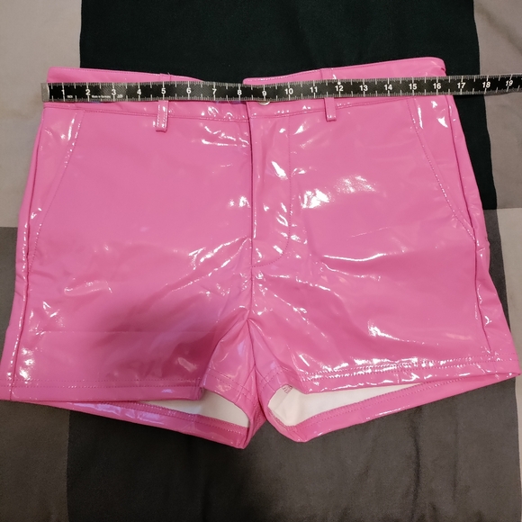 SHEIN hot pink latex look booty short shiny barbie kenergy vibe Medium NWT - Picture 9 of 14